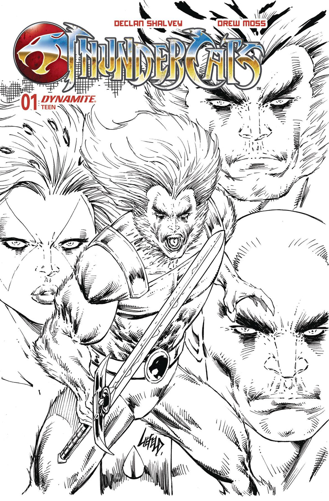 THUNDERCATS #1 CVR ZG 10 COPY FOC INCV LIEFELD B&W 💎👀