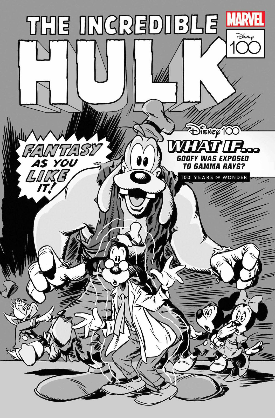 AMAZING SPIDER-MAN #21 DISNEY100 100 COPY INCV B&W HULK VAR 💯 (9.2)