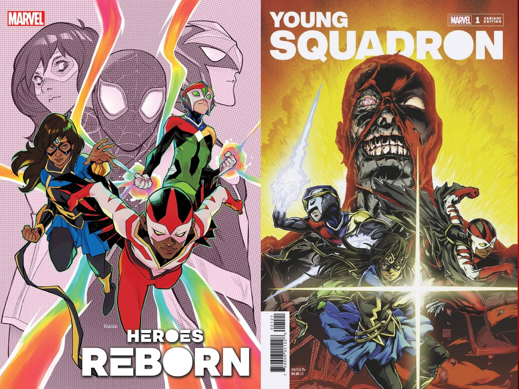 HEROES REBORN YOUNG SQUADRON #1, OKAZAKI VAR (2 comics)