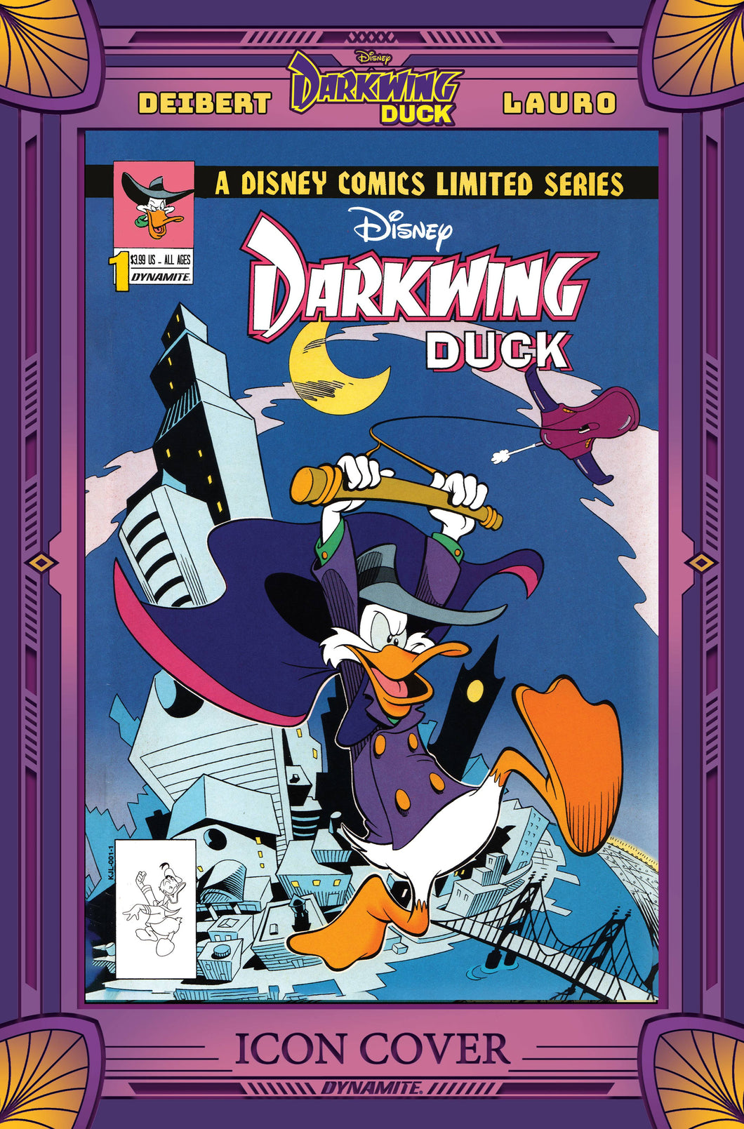 DARKWING DUCK #1 CVR H 10 COPY INCV MOORE MODERN ICON 1991 💎🤮🧐