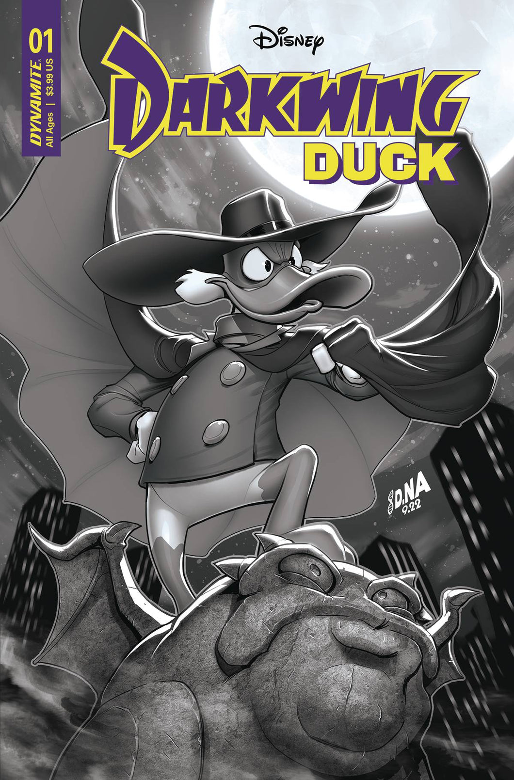 DARKWING DUCK #1 CVR I 15 COPY INCV NAKAYAMA B&W 💎🤮🧐