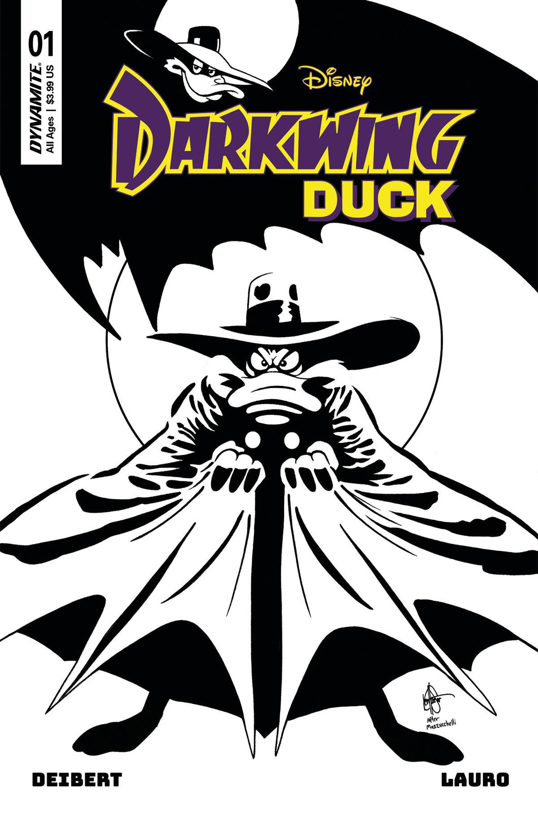 DARKWING DUCK #1 CVR ZF 7 COPY FOC INCV HAESER B&W 💎🤮🧐