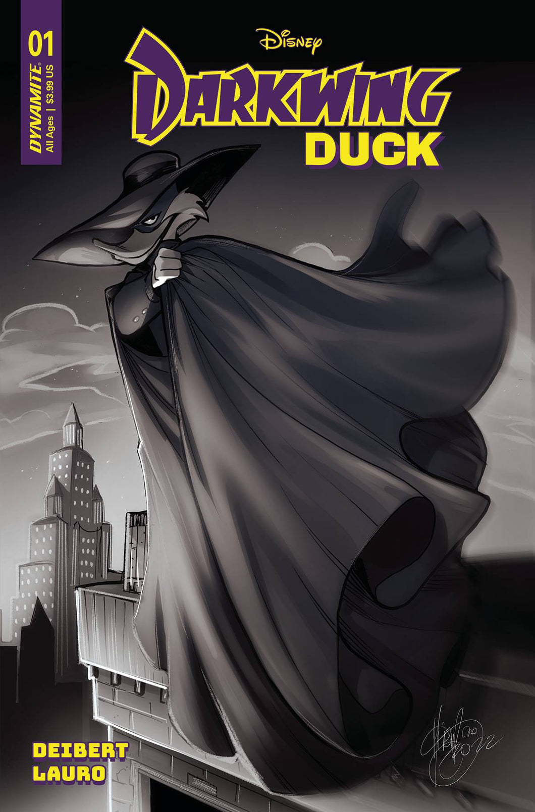 DARKWING DUCK #1 CVR ZG 10 COPY FOC INCV ANDOLFO B&W 💎🤮🧐
