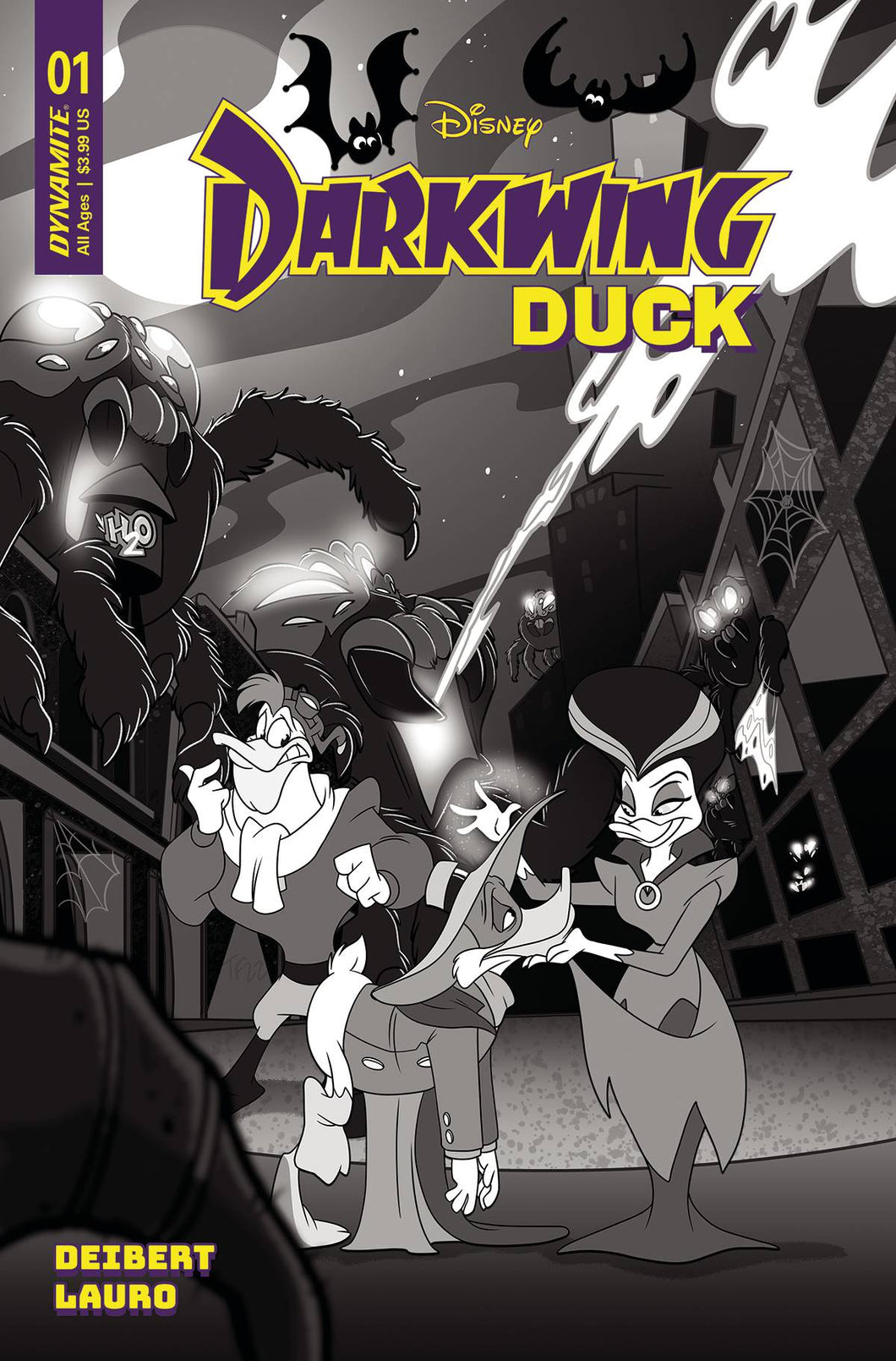 DARKWING DUCK #1 CVR ZI 10 COPY FOC INCV FORSTNER B&W 💎🤮🧐